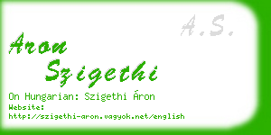aron szigethi business card